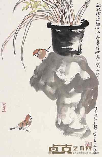 张继馨 花鸟 镜心 69×46cm
